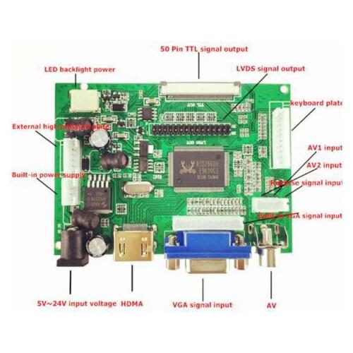 For AT070TN90 92 94 Support Automatically VS-TY2662-V1 TTL LVDS Controller Board HDMI VGA 2AV 50PIN LCD Display