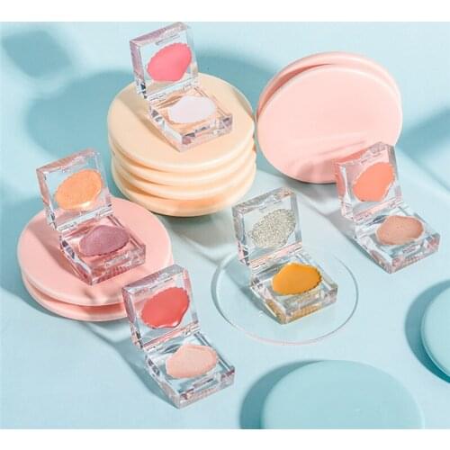 Double Color Shimmer Face Blush Makeup Palette Brighten Highlighter Illuminator Body Shiny Blusher Cream Korean Cosmetics