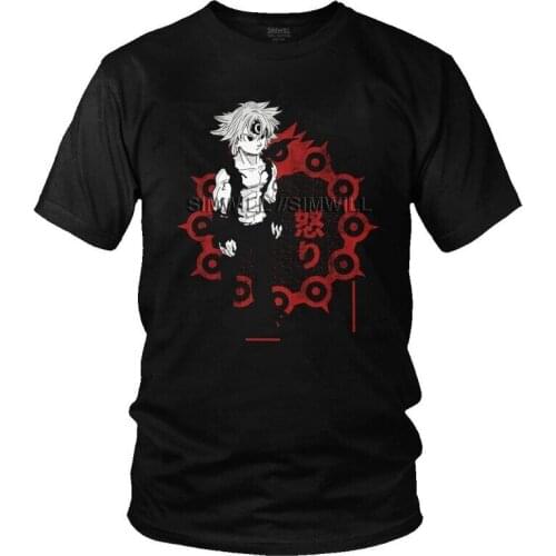 The Seven Deadly Sins Captain Meliodas Anime T Shirt for Men Cotton T-shirt Tshirt Short Sleeve Manga Nanatsu No Taizai Tees Top