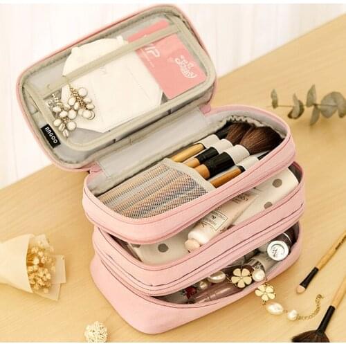 Pencil Case Kalem Kutusu Canvas Trousse Scolaire 3 Layers Kawaii Large Capacity School Etui Box Ferace Cartuchera Para Lapices