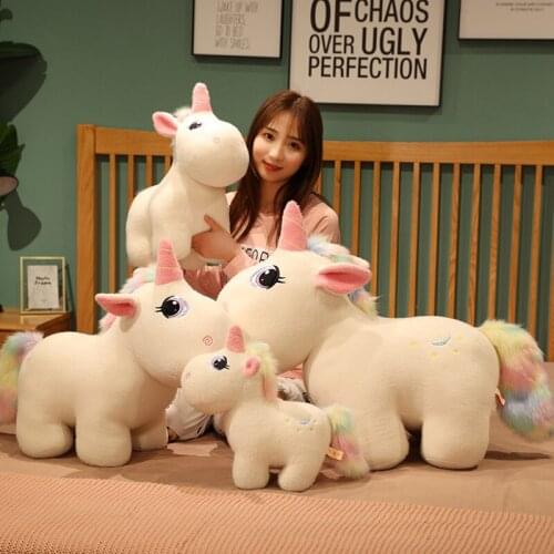 Kawaii Unicorn Plush Toys Soft Stuffed Cartoon Animal Horse Baby Pillows Pegasus Dolls New Year Gifts for Children Kids