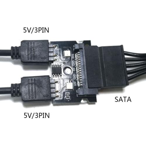 Computer Components Hardware Chassis Light Board Symphony Controller 5V/3-PIN Supply Dual-head Output Light Bar External Device