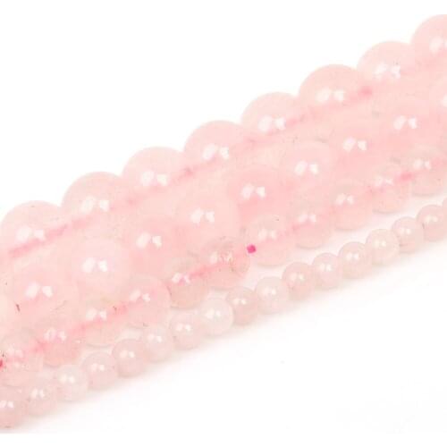 4 6 8 10mm Natural Stone Beads Rose Pink Quartz Amethysts Round Loose Beads For Jewelry Making DIY Bracelet Necklace