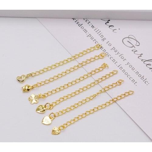 10 PCS Metal Copper Chain Gold Plated Extend Chains DIY Accessories For Necklace Bracelet Jewelry Making
