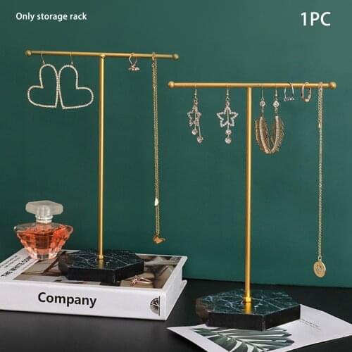 Jewelry Holder Storage Rack Metal T Shape Desktop Organizer Photography Props Stand Bracelets Necklace Earring Display Bedroom