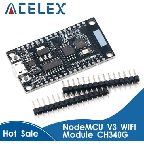 NodeMCU V3 Lua WIFI module integration of ESP8266 + extra memory 32M Flash, USB-serial CH340G