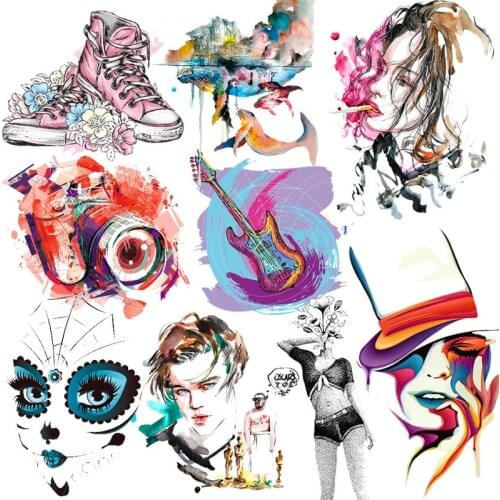 Cartoon Camera Iron on Fashion Girl Patches for Kids Clothes Patch for Clothing Stickers DIY Heat Transfers Clothes Applique