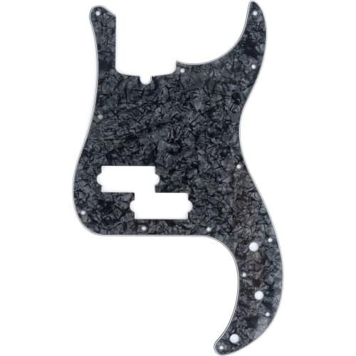 Musiclily Pro 13-Hole Modern Style P Bass Pickguard for 4 String American Precision Bass, 4Ply Black Pearl