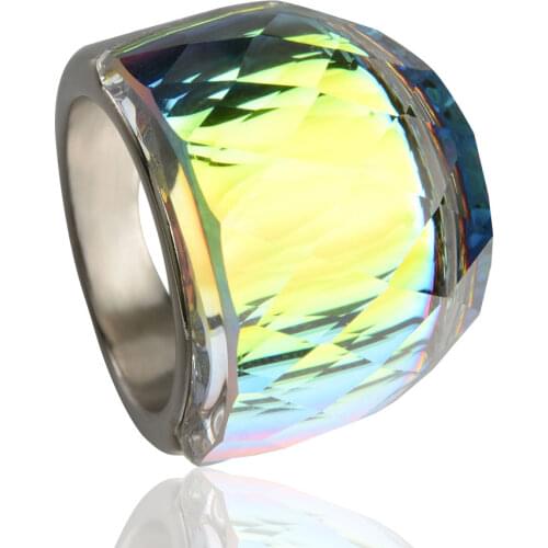 Keisha Lena Casual Men Huge Red CZ Stone Top Stainless Steel Crystal Ring Big Stone Daily Male Alliance Jewelry Size 8~11