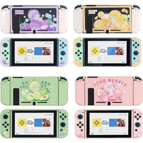 Sweet Girl Fruit Soft TPU Skin Cover Back Protective Case for Nintend Switch NS Joy-Con Controller Crystal Protector Shell