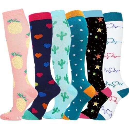 6/Pack Pairs Running Compression Socks Stockings Men Women Sports Socks Marathon Cycling Football Varicose Veins Drop Shipping