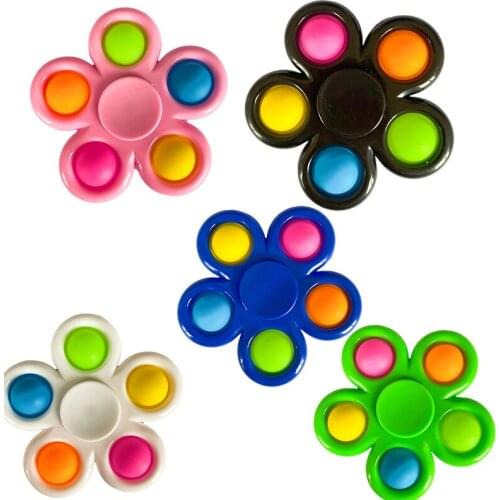 New Plus Fidget Spinner 5 Sides Custom Popit Finger Fidget Spinner Toys Flip Spinning Fidget Toys