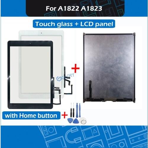 New Touch Screen LCD Panel For iPad 5th Generation 2017 Digitizer Outer Panel Front Glass with Home button + Display Replacement