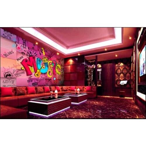 Custom photo wallpapers 3d murals wallpaper for walls 3 d KTV bar music letters 3D background wall papers