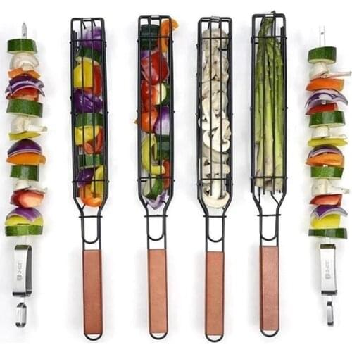 1/2PC BBQ Grill Mesh Stainless Steel Barbecue Meshes Portable Fish Grilling Mesh Barbecue Basket Tools Kitchen Accessories #Y5