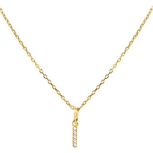 Argentum Concept- I Letter Gold Plated Silver Necklace-N158201