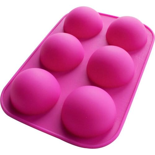 Silicone Cake Mold 6 Hole Half Sphere Shape Handmade Soap Mold Silicone Chocolate Molds Baking Accessories