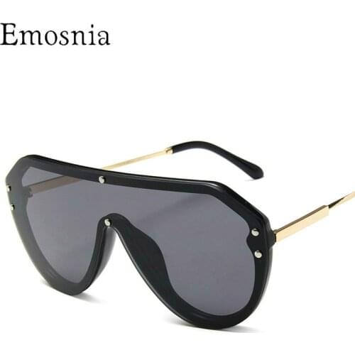 Flat Top Pilot Sunglasses Men Classic One Piece Lens Goggles Sun Glasses for Women Brand 2019 New Arrival Shades
