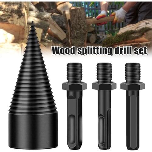 1 Set Firewood Drill Bit Wood Splitter 32mm Removable Log Splitters Drill Bit CLH@8