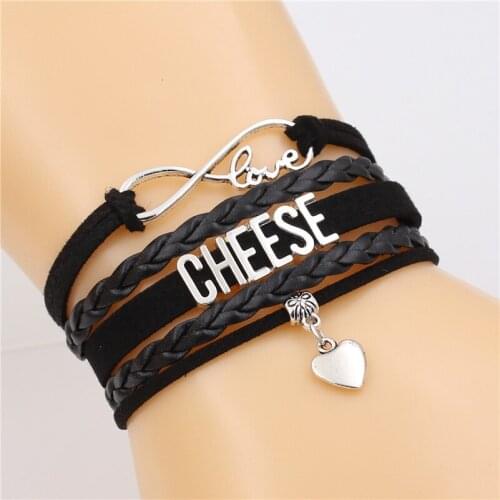 CHEESE Letter Infinity Bracelet Love charm Multi-layer Bracelet Handmade Leather Bracelets PUNK Jewelry for men&women