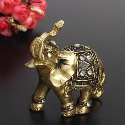 Ornaments Gift for Home Office Desktop Decoration Crafts Hot Exquisite Feng Shui Elegant Elephant Statue Lucky Wealth Figurine