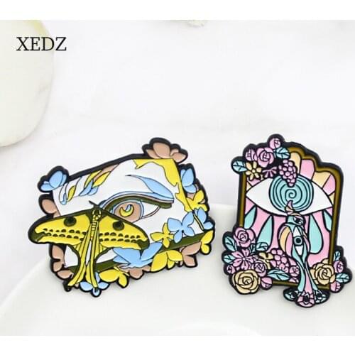 XEDZ Butterfly Kite Graffiti Enamel Brooch Cartoon Color Bird Eye Stone Badge Childrens Clothing Decoration Gift