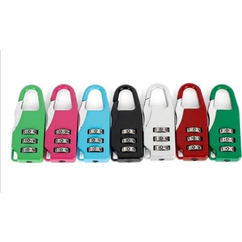 3 Digit Number Combination Password Lock Zinc Alloy Security Suitcase Luggage Coded Cupboard Cabinet Mini Locker Padlock