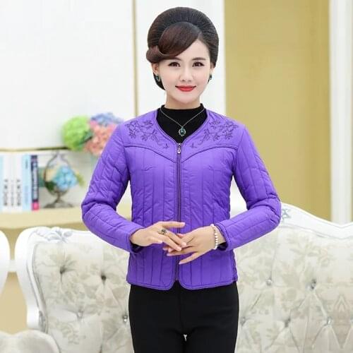 Womens Inner Cotton-Padded Jacket Short Warmth Bottoming Lightweight Middle-Aged Women Parkas