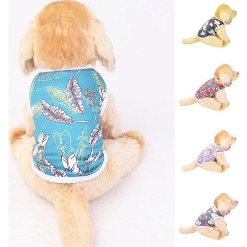 Dog Vest Cozy Fadeless Pet Supplies Purple Cat printing Pattern Thin section Dog Vest Puppy Pet clothes spring summer new