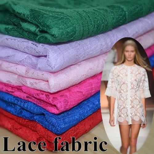 1*1.5 Meters Embroidery Eyelash Cotton Lace Fabric French Cord Lace Cloth Nigerian African Guipure Lace For Party Wedding Dress