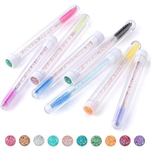 10pcs Reusable Eyelash Brush Tube Portable Eyelash Extension Tool Reuse Separate Tube Eyelash Applicator Mascara Wands Tool
