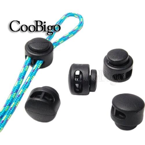 10pcs/pack Cord Lock Toggle Clip Stopper Plastic Black For Bags/Garments Size:15mm*14mm