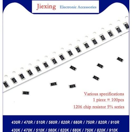 100Pcs 1206 SMD resistor 0R ~ 10M 1/2W 0 1 10 100 150 220 330 ohm 1K 2.2K 10K 100K 0R 1R 10R 100R 150R 220R 330R