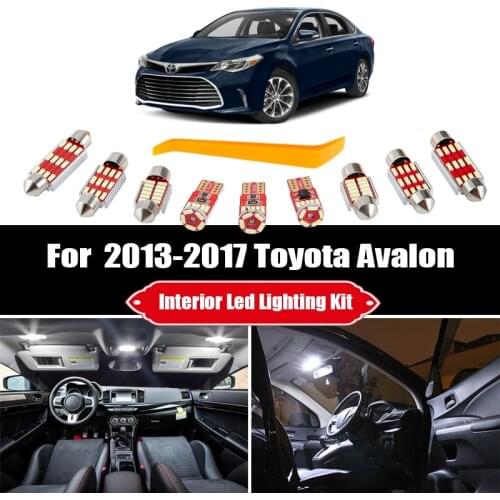 11pcs White LED Interior Light For 2013 2014 2015 2016 2017 Toyota Avalon Map Dome Courtesy License Lamp Ceiling Bulbs Kit Fit