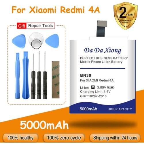 Free shipping 4850mAh BN30 bn30 Battery for Xiaomi Redmi Hongmi 4A Replacement Phone Batteries + free tools