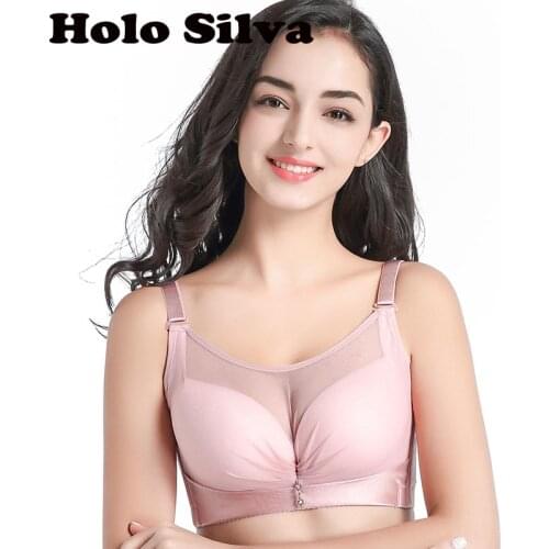 Push up Full Coverage Bras for Women Wire Free New Sexy Brassiere Plus Size Bras C D cup Sexy Lace Brassiere 36 38 40 42 44 46