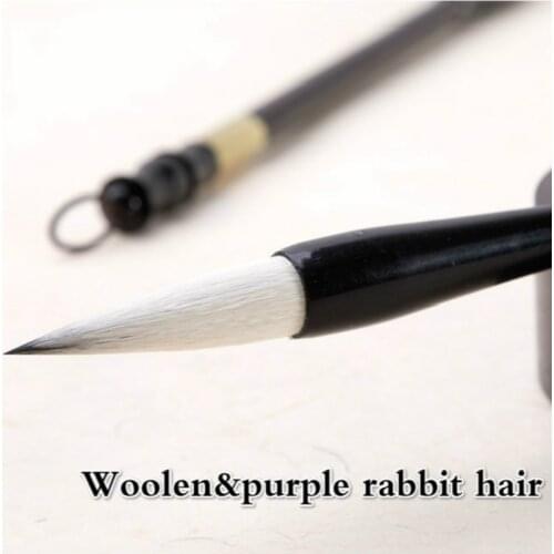 Caligrafia Chinese Brush Pen Woolen&purple Rabbit Hair Calligraphy Brush Large Chinese Huzhou Calligraphy Brush Pen Tinta China