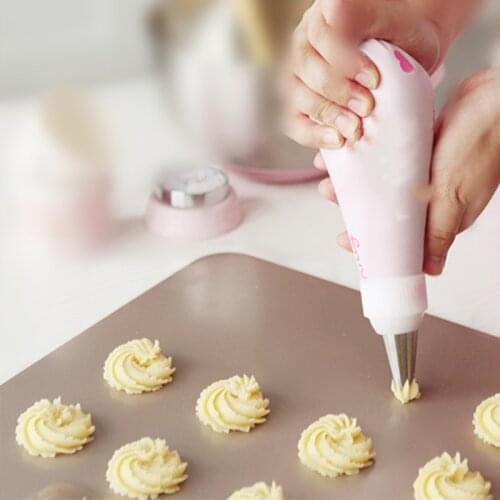 CHEFMAD Pink Cookie Cream Decorating Bag Kitchen Food-grade TPU Material Decoration Bag Reusable Cake Decoration Cake Tools