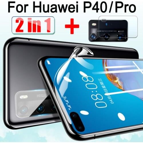 For huawei p40 pro phone case p40pro p 40 40pro cover huawai 40p pro40 protective soft hydrogel with camera len bumper skin 2in1