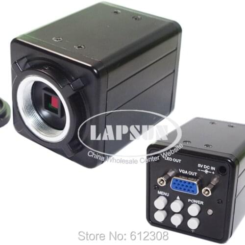 2.0MP HD Digital C-mount Microscope Camera Magnifier PC VGA Output Japan CMOS Chip for PCB Lab Industry Industrial Inspection