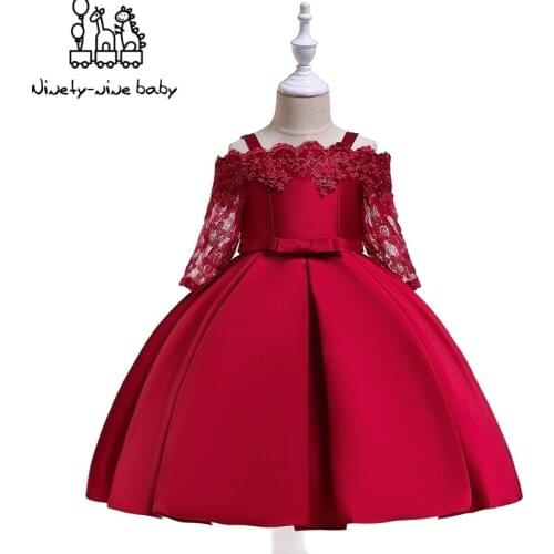 Kids Dresses For Girls Elegant Princess Dress Christmas Children Birthday Party Dress Flower Girl Wedding Gown Prom Designs