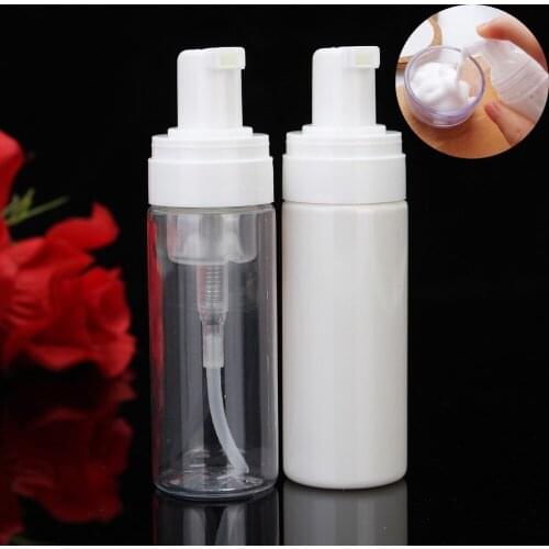 50ml PET Empty Foam Spray Bottle Refillable White Clear Cream Mousse Bottles Small Plastic Liquid Foaming Soap Pump Containers
