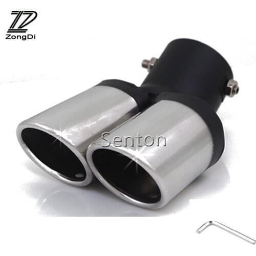 For Chevrolet Cruze Aveo Ford Focus 2 Kia Rio K2 Mazda 6 5 Peugeot 207 307 Twin Curved Tailpipe Car Exhaust Tail Pipe Muffler