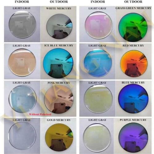 1.56 Index Progressive Photochromic Polarized Sunglasses Lenses UV400 Driving Sports Colored Mirror Lens Multifocal Wide Field