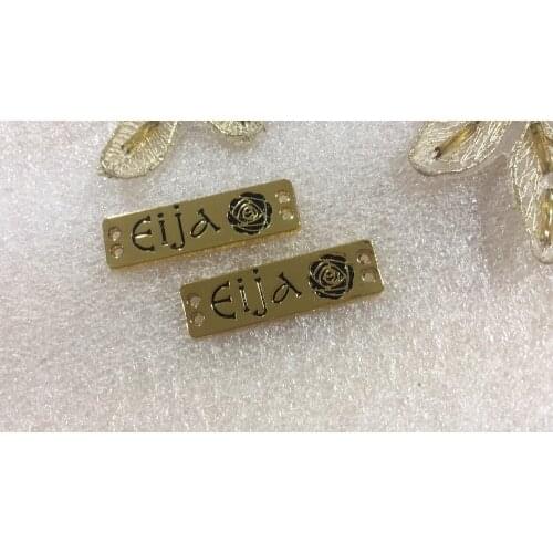 Customized Engraved Metal Label Personalize Clothes/Bag/Shoes/Jeans Accessories