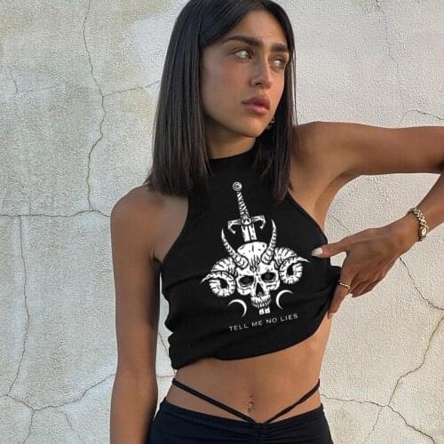 Summer new o neck sleeveless printed top