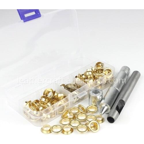 100pcs 8mm Eyelets with Washers & Tool Kit for Leather Craft Garment Repairing Grommet 4 Colors Available