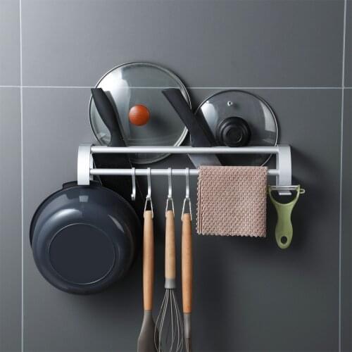 Kitchen Multifunctional rack wall hanging free punch storage rack household pot cover rack knife rack kitchen utensil rack