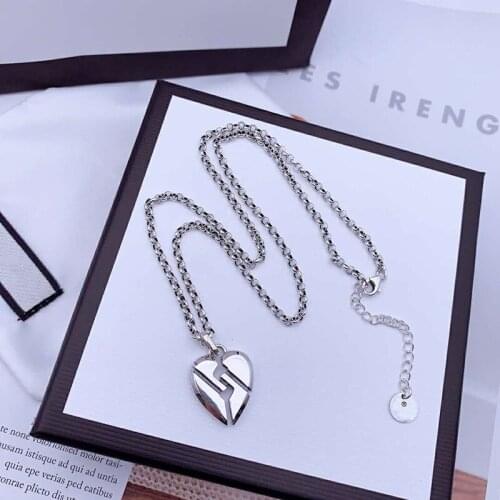Fashion Classic Charm Heart Pendant Necklace S925 Sterling Silver Jewelry Original Female High Quality Exquisite Gift