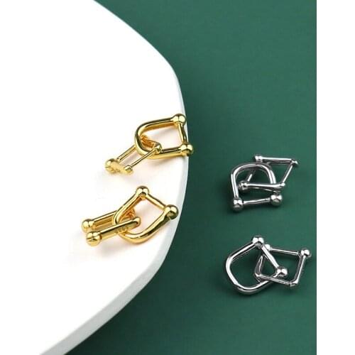 Fashion Punk Ins Smooth Hoop Earrings Gold And Silver Color simple Pendant Earrings For Women Hip Hop Jewelry